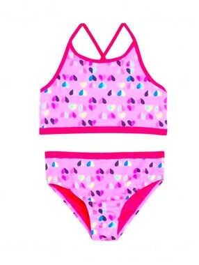 Lands' End Girls' Swimwear UPF 50 Bikini Top and Bottom Swim Set Sz L NWOT